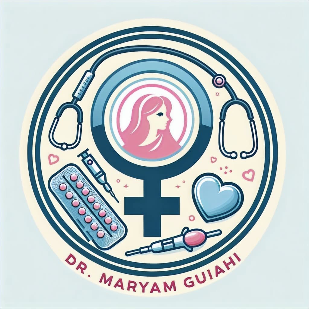 Illustrated gynecology emblem for Dr. Maryam Guiahi